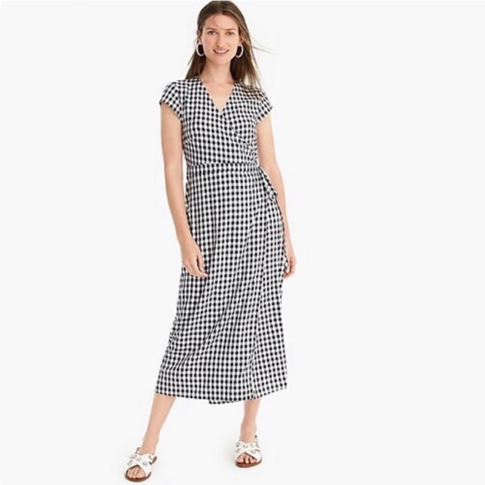 JCrew Gingham Wrap Dress